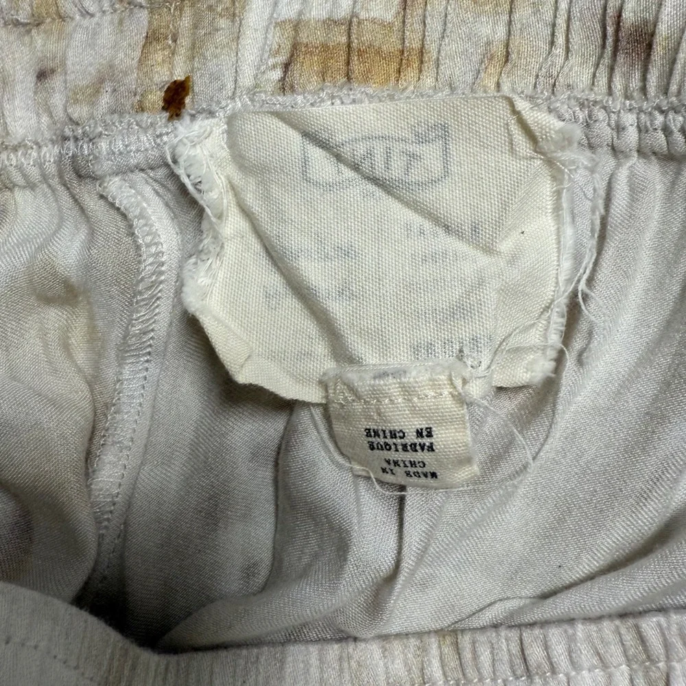 Anthropologie Tiny for Saturday Sunday Women Jogger Pants L Beige Brown Abstract